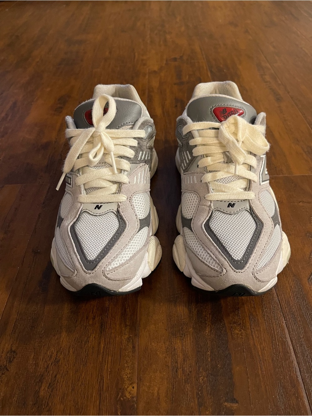 New Balance Women's Light Gray and White Mesh Sneakers